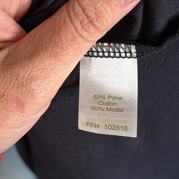 Garnet Hill Black Pima Cotton Maxi Dress with Pockets Size Large - Picture 3 of 5